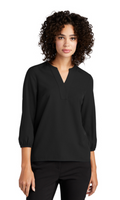 MERCER+METTLE™ Women's Stretch Crepe 3/4-Sleeve Blouse