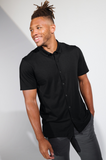 Men's Stretch Pique Full-Button Polo