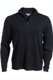 UNISEX QUARTER-ZIP COTTON BLEND SWEATER