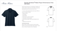 BROOKS BROTHERS® MENS Mesh Pique Performance Polo
