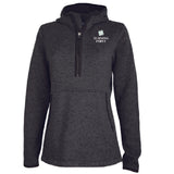 LADIES HEATHERED FLEECE QUARTER ZIP HOODIE