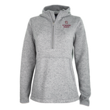 LADIES HEATHERED FLEECE QUARTER ZIP HOODIE