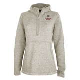 LADIES HEATHERED FLEECE QUARTER ZIP HOODIE